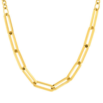 Collier acier jaune maille fantaisie 45 cm