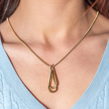Collier acier jaune maille fantaisie 55 cm