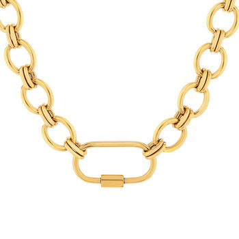 Collier acier jaune maille fantaisie 48 cm