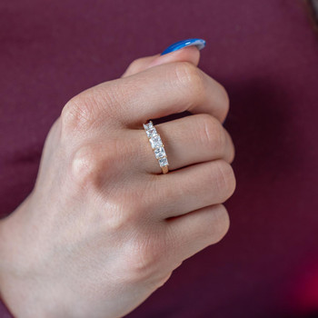 Bague or 375 jaune zirconias