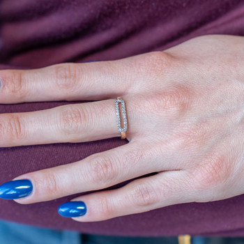 Bague or 375 2 tons diamants