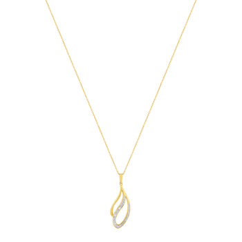 Collier or 375 2 tons diamants 45 cm avec anneau de raccourcissement à 42 cm