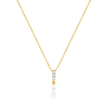 Collier or 375 2 tons perles de culture de Chine et diamants 45 cm avec anneau de raccourcissement à 42 cm