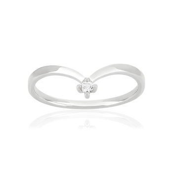 Bague or 375 blanc diamant