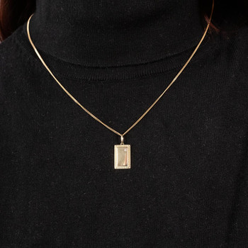 Pendentif or 375 jaune rectangulaire diamant