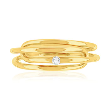 Bague or 375 jaune diamant