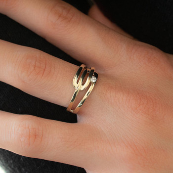 Bague or 375 jaune diamant