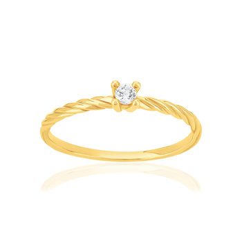 Solitaire or 375 jaune diamant