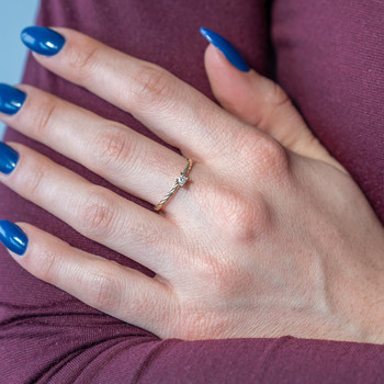 Solitaire or 375 jaune diamant