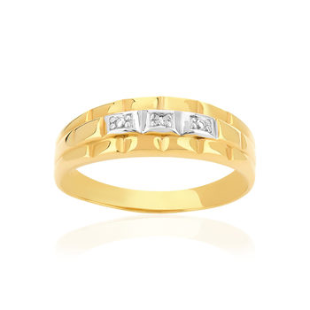 Bague or 375 2 tons diamant