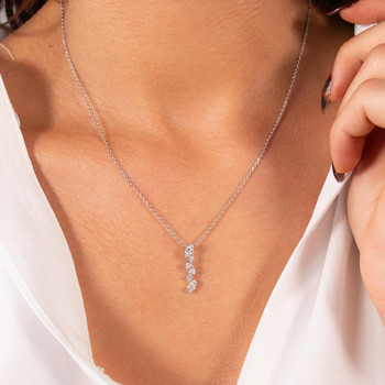Pendentif or 375 blanc zirconias