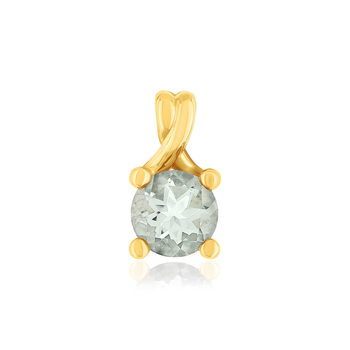 Pendentif or 375 jaune quartz vert