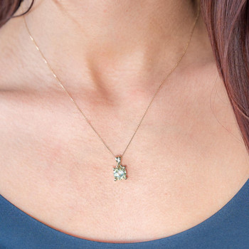 Pendentif or 375 jaune quartz vert