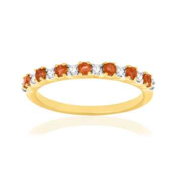 Bague or 750 jaune et rhodié diamants et saphirs