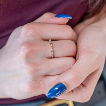 Bague or 750 jaune et rhodié diamants et saphirs