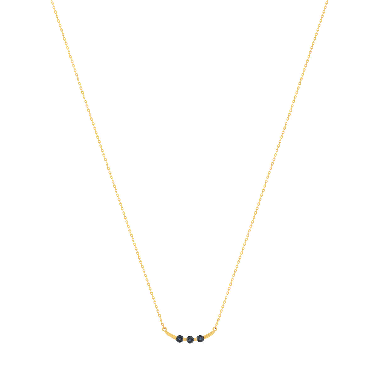 Collier or 375 jaune saphirs 45cm - vue 2