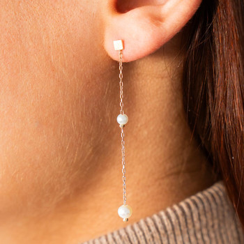 Boucles d'oreilles or 375 jaune perles de culture