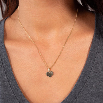 Pendentif or 375 jaune coeur et zirconia