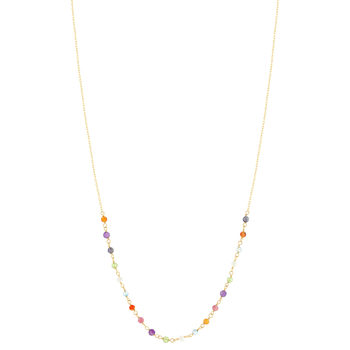 Collier or 375 jaune pierres naturelles 43cm