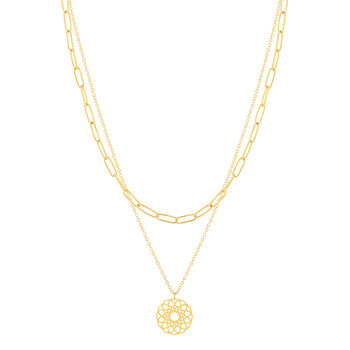 Collier acier doré 2 rangs 44 cm
