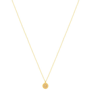 Collier acier doré strass 46 cm