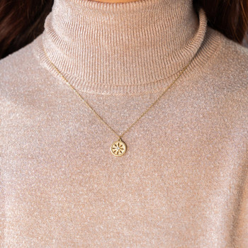 Collier acier doré strass 46 cm