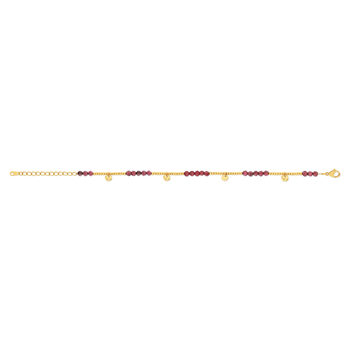 Bracelet acier doré grenats 20 cm