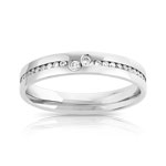 Alliance demi-tour or 750 blanc diamant