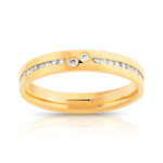 Alliance demi-tour or 750 jaune diamant