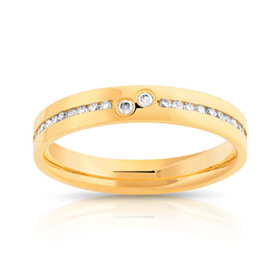Alliance demi-tour or 750 jaune diamant