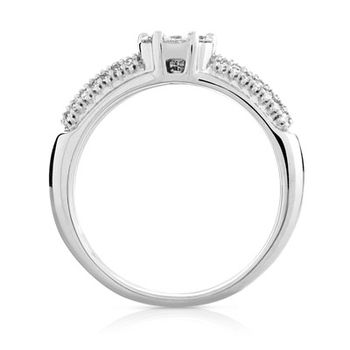 Duo alliance demi-tour et solitaire or 750 blanc diamants