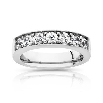 Alliance demi-tour or 750 blanc diamant
