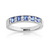 Alliance or 750 blanc saphir et diamant