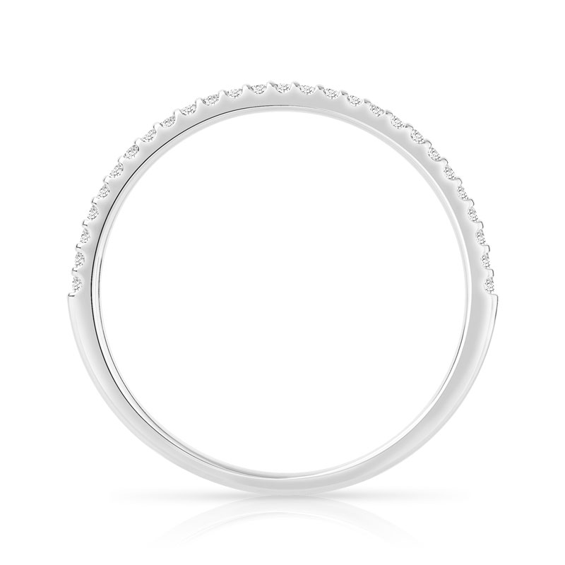 Alliance or 750 blanc demi-tour diamants - vue 2
