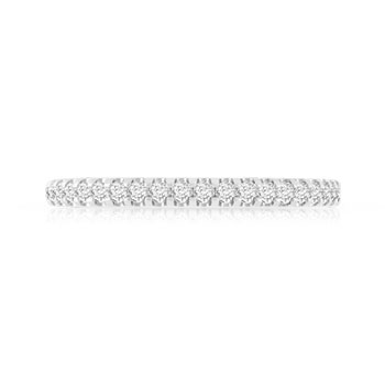 Alliance or 750 blanc demi-tour diamants