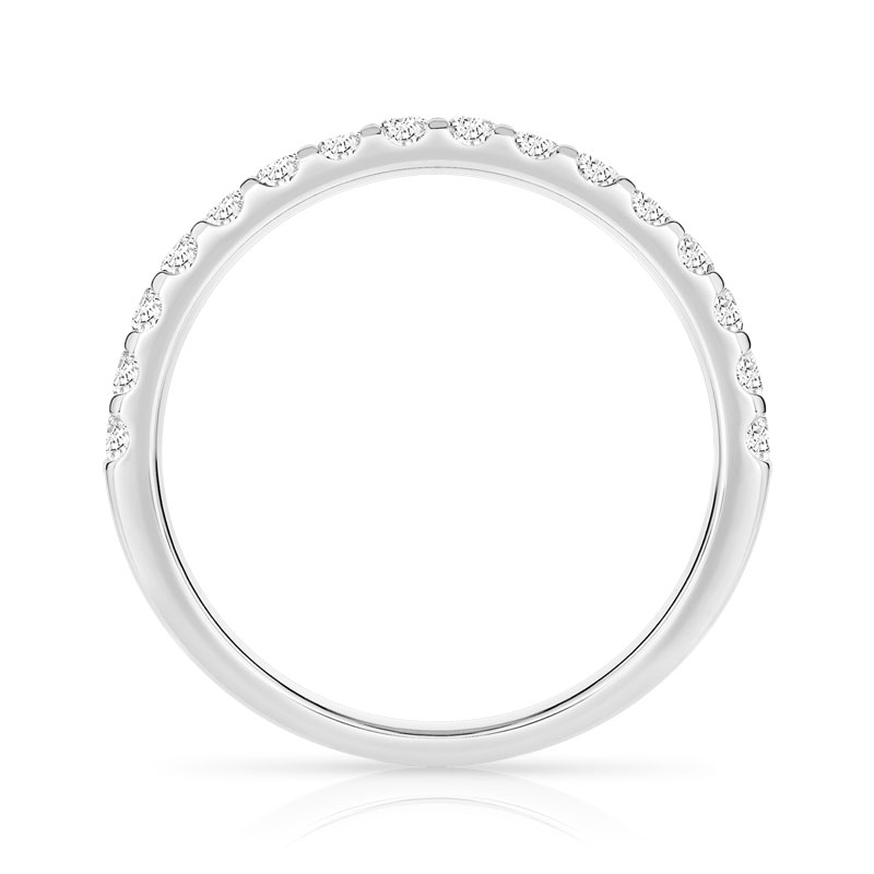 Alliance demi-tour or 750 blanc diamant - vue 2