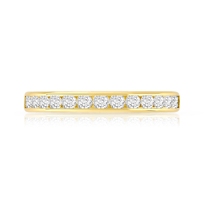 Alliance demi-tour or 750 jaune diamant - vue 3
