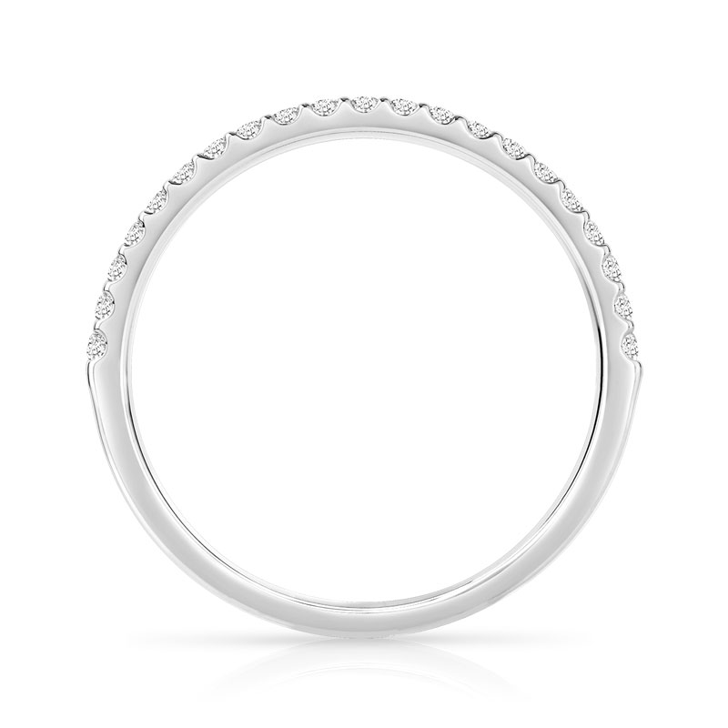 Alliance or 750 blanc demi-tour diamants - vue 2