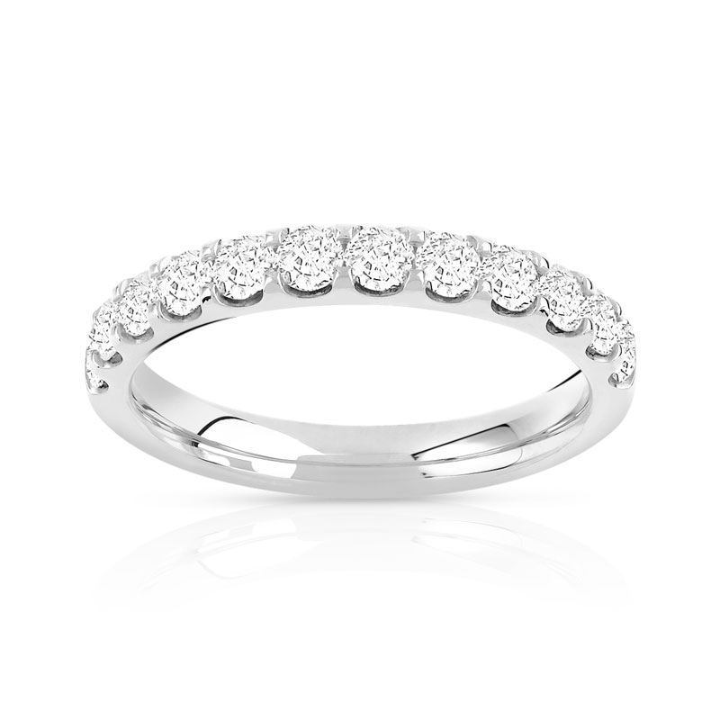 Alliance demi-tour or 750 blanc diamant