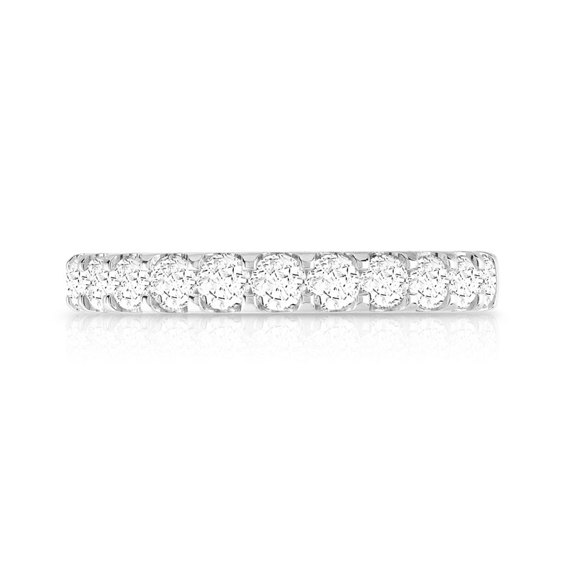 Alliance demi-tour or 750 blanc diamant - vue 3