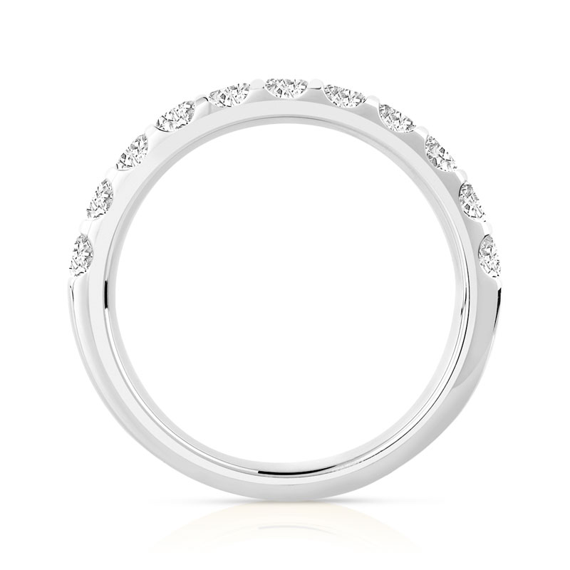 Alliance or 750 blanc demi-tour diamants - vue 2