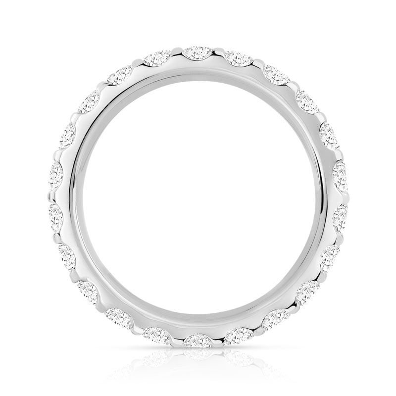 Alliance or 750 blanc tour complet diamants - vue 2