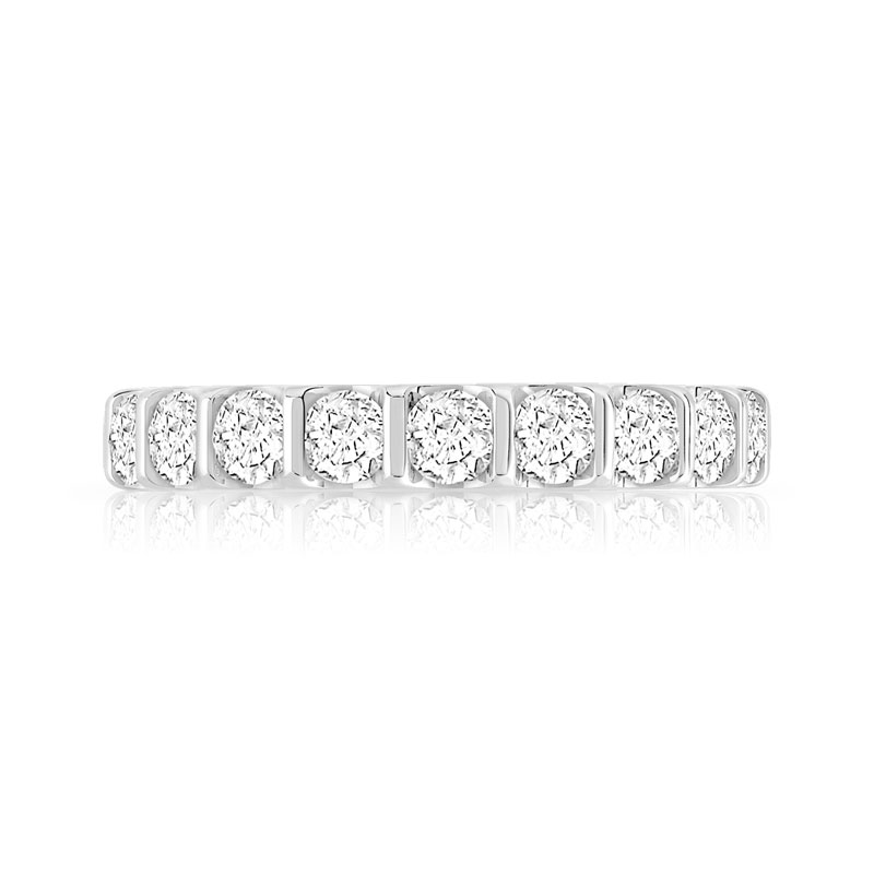 Alliance or 750 blanc tour complet diamants - vue 3