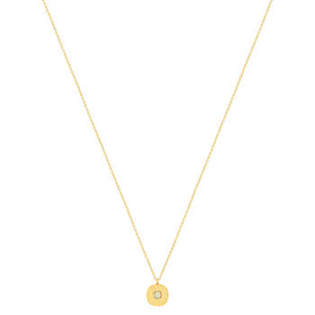 Collier acier doré aventurine 45 cm