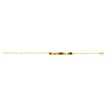 Bracelet acier doré pierres oeil de tigre 20 cm