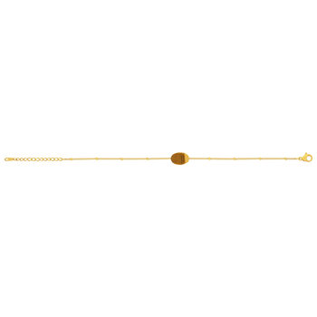 Bracelet acier doré pierre oeil de tigre 19 cm