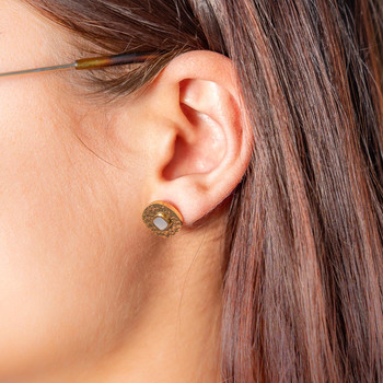 Boucles d'oreilles acier doré nacres