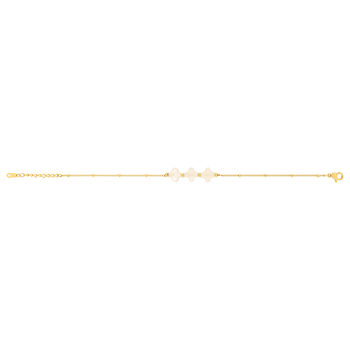 Bracelet acier doré 3 pierres de cristal 18 cm
