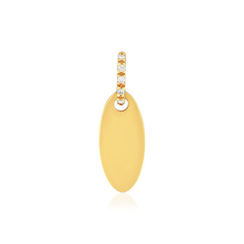 Pendentif or 375 jaune plaque zirconias.