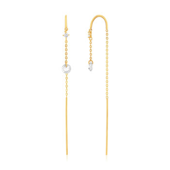 Boucles d'oreilles or 375 jaune pendantes zirconias